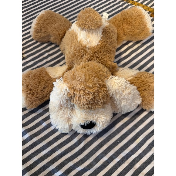 Toys R Us Plush Floppy Puppy Dog Tan Spotted Shaggy Stuffed Animal 22" 2014